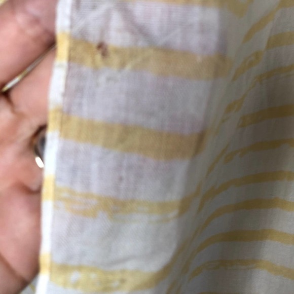 🛍️Yellow stripe pink pom-pom/tassel Nordstrom summer scarf $58 - Picture 6 of 8